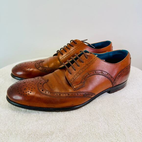 Ted Baker London Other - Ted Baker London Derby Oxford Dress Shoes Men's 8 Brown Leather Wingtip 9-17154